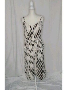 Torrid Midi Dress Women's 3XL Black White Striped Cotton Button Front Coastal